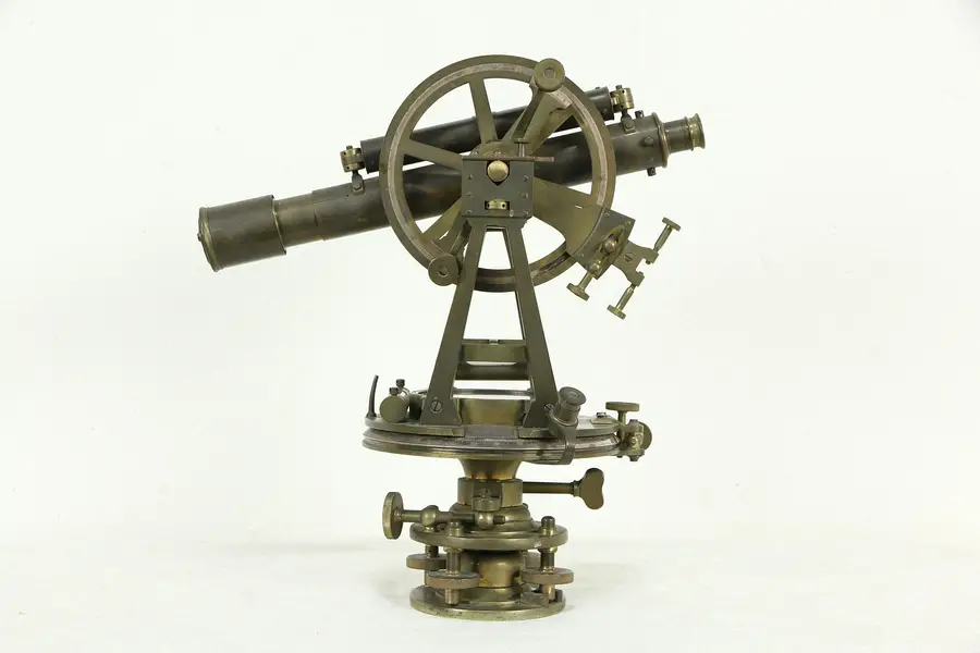 Photo of Transit or Theodolite, Antique Brass Surveyor Instrument, Lilley, London