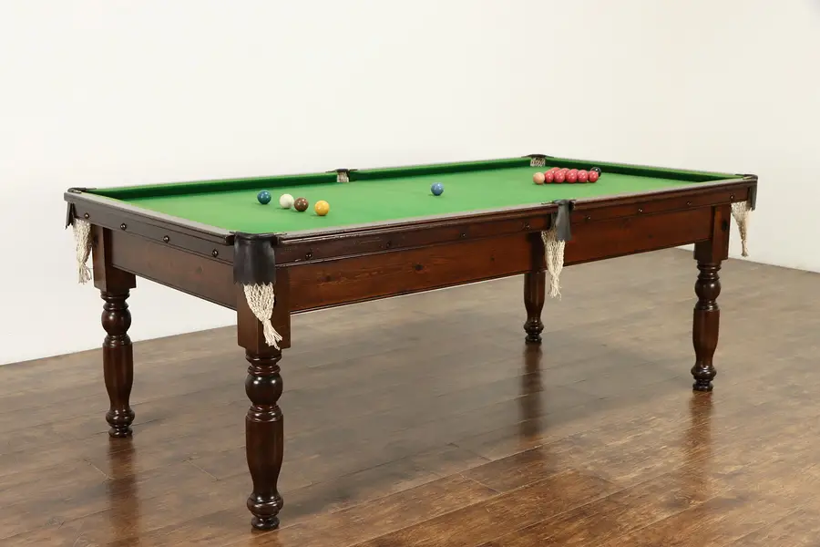 Photo of Snooker English Antique Game Table, Riley, Similar to Pool, Dining Top
