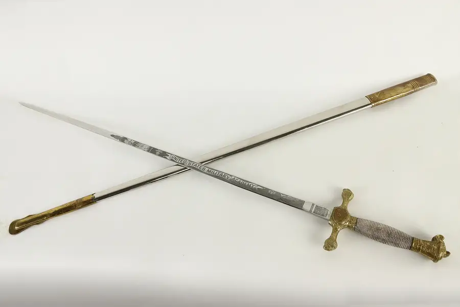 Photo of US Army Ceremonial Dress Engraved Sword & Scabbard West Point, Meyer