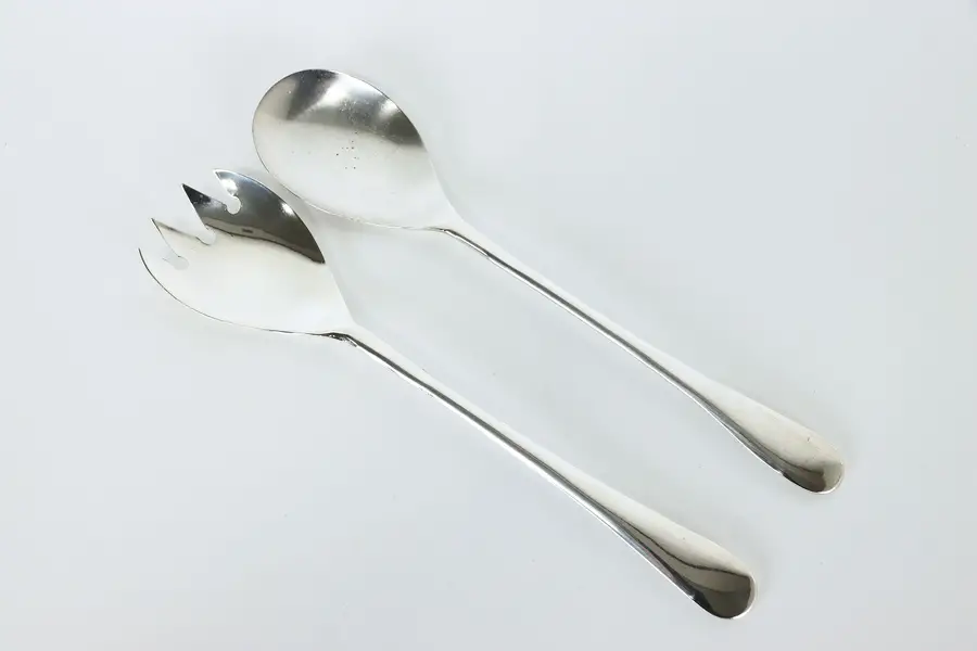 Photo of Silverplate Vintage Salad Serving Set, Spoon & Fork, Sheffield England