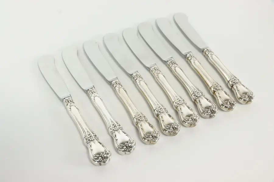 Photo of Sterling Silver Towle Old Master Set of 8 Appetizer Butter Knives 5.75"