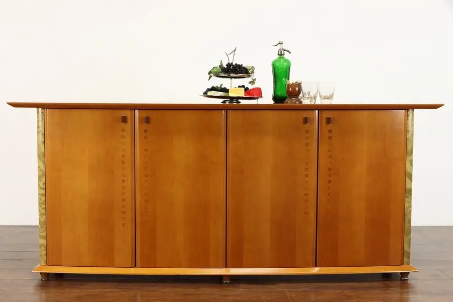 Photo of Modern Italian Sideboard, Credenza, Buffet, Walnut & Elm Burl, Miniform