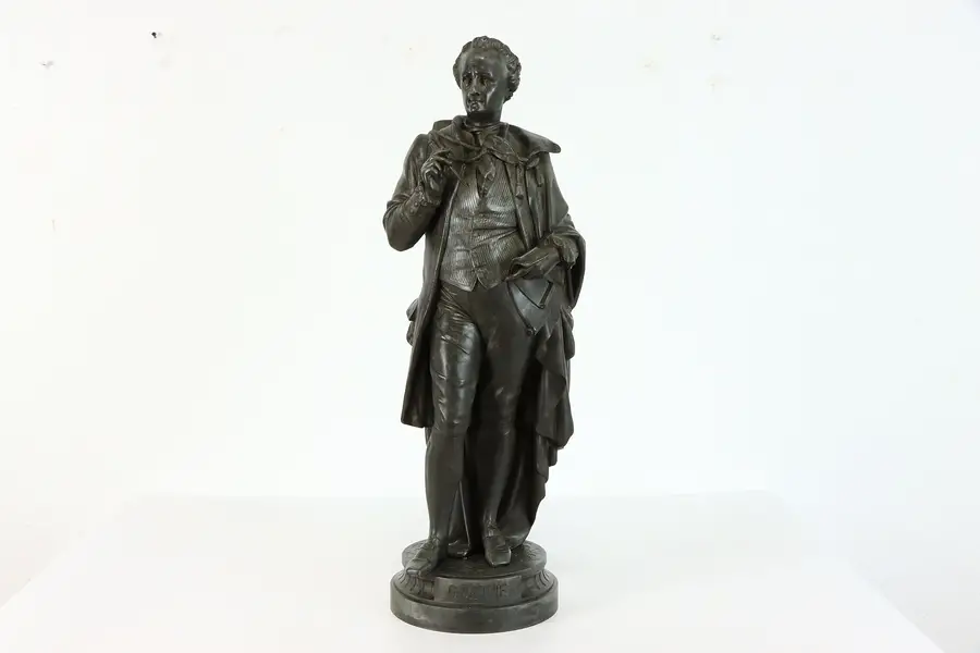 Photo of Spelter Antique Victorian Sculpture, Goethe after Rietschel