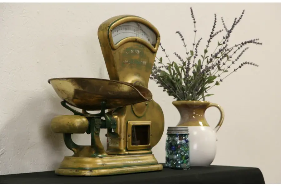 Photo of Toledo 5 Lb. Working Antique Candy Scale, Brass Pan, Pat. 1918