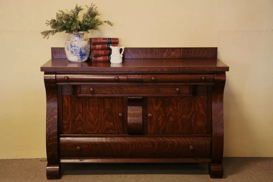 Photo of Quarter Sawn Oak Antique 1900 Sideboard Buffet