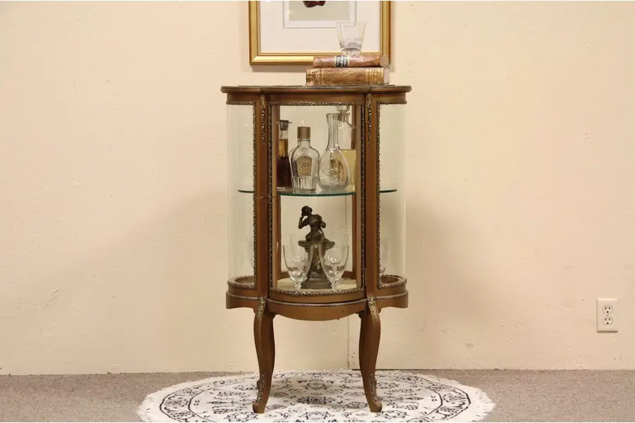 Photo of Vernis Martin Cloverleaf Curio Display Cabinet