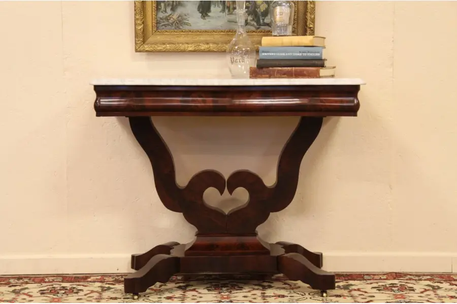 Photo of Empire Marble Top Antique Console Table