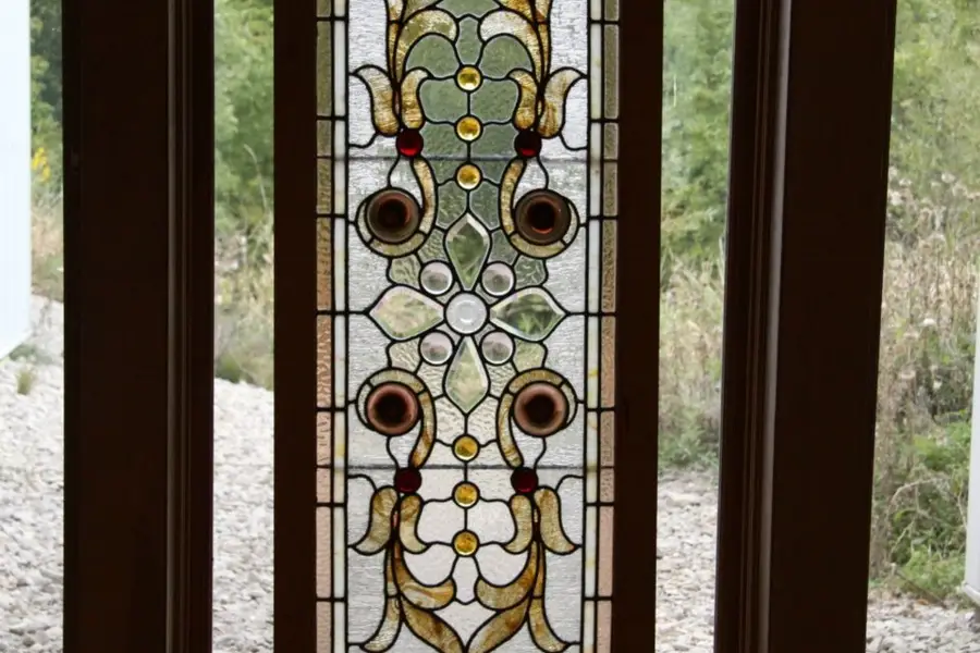 Photo of Victorian 1890 Leaded Stained Glass Window, Jewels