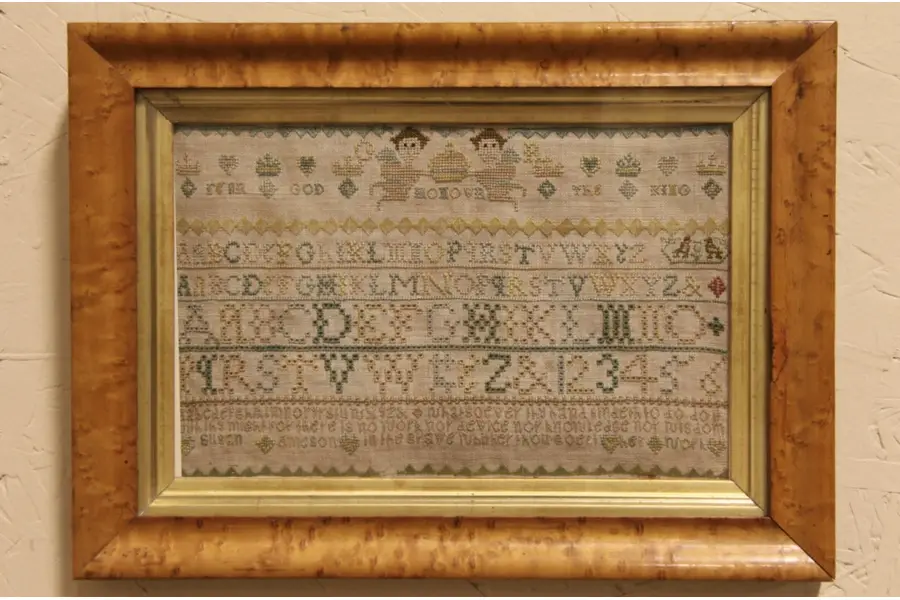 Photo of English Signed Antique Sampler 1820's Ecclesiastes