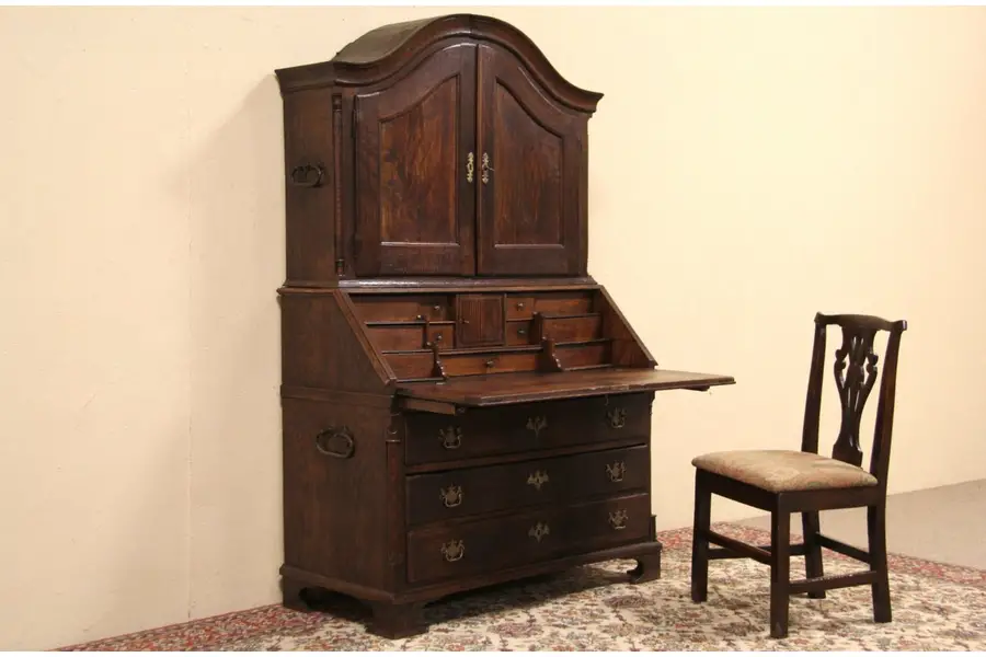 Photo of Oak 1780 Antique Italian Secretary Desk & Bookcase