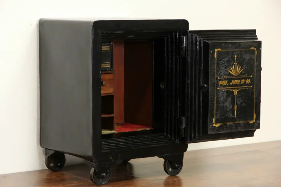 Photo of Cast Iron Antique Safe, Combination Lock, Pat 1888
