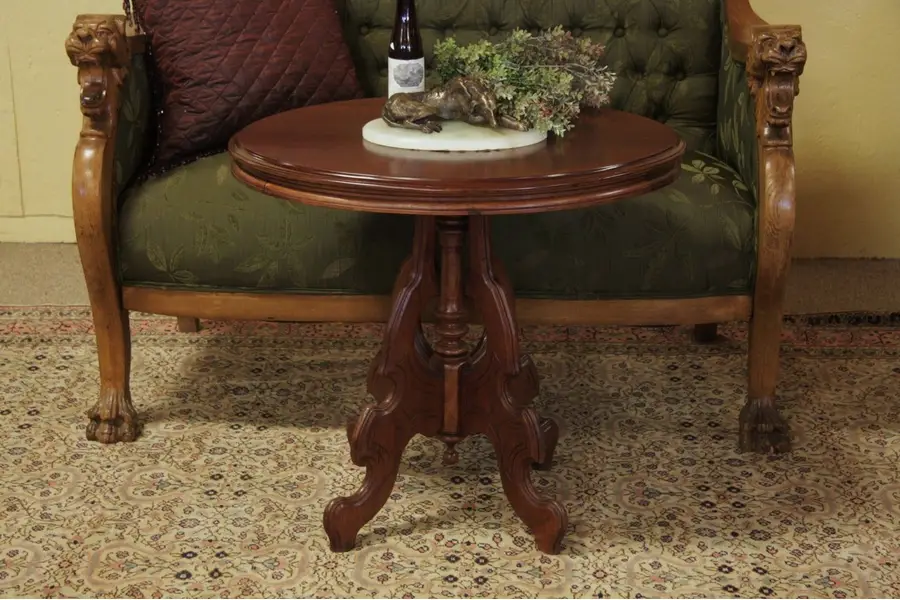 Photo of Victorian Walnut Oval Parlor Table
