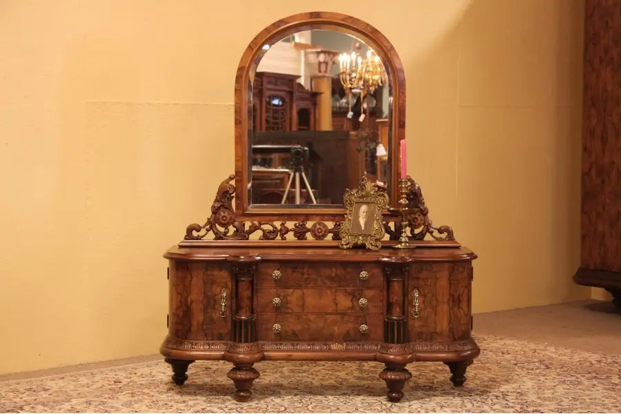 Photo of Renaissance Carved Walnut Console or Dressing Table