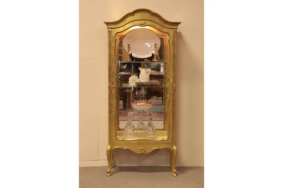 Photo of Gold Curio Cabinet or Vitrine