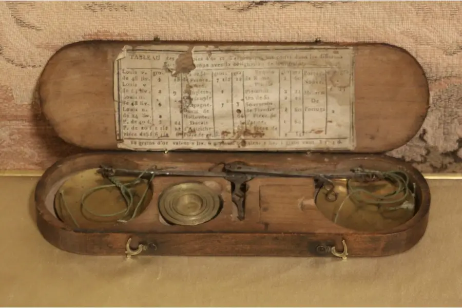 Photo of French 1850 Antique Pocket Gold Scale & Case