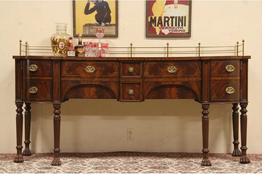 Photo of Maitland Smith Unsigned Mahogany Sideboard or Server, Paw Feet