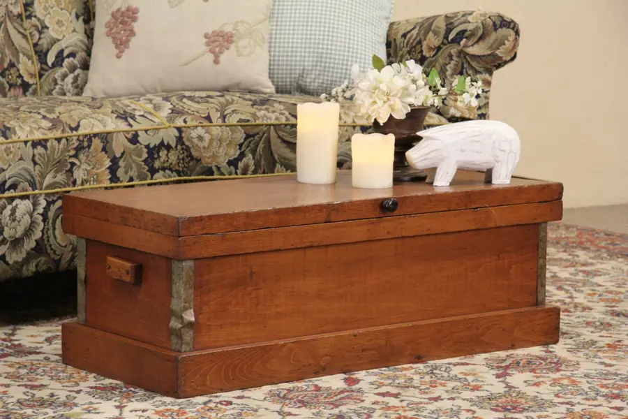 Photo of Country Pine Antique 1910 Tool Chest, Coffee Table