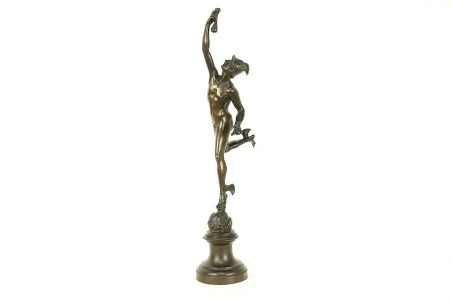 Photo of Mercury Messenger of Gods Bronze Antique Sculpture after Giambologna