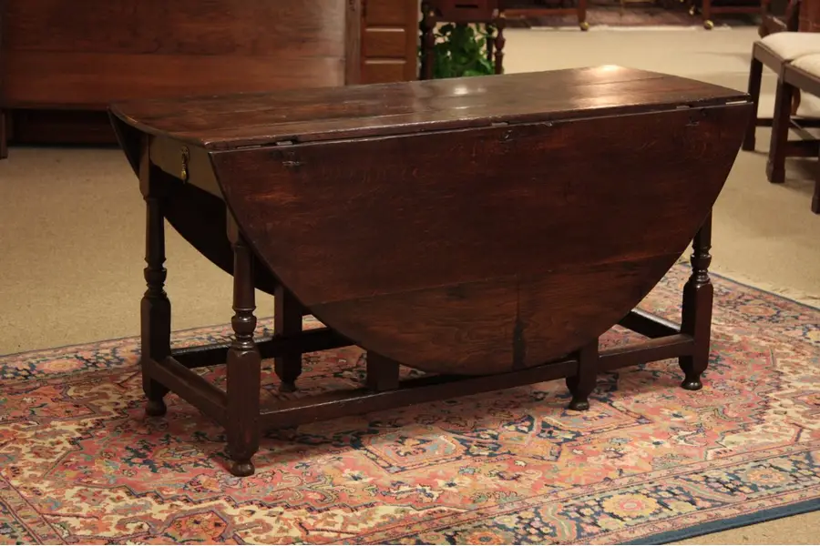 Photo of Early 1700s Oak Dropleaf Gateleg Dining / Sofa Table