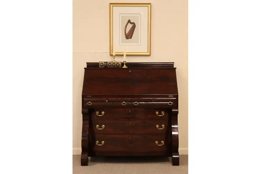 Photo of Empire Antique Mahogany Secretary Desk