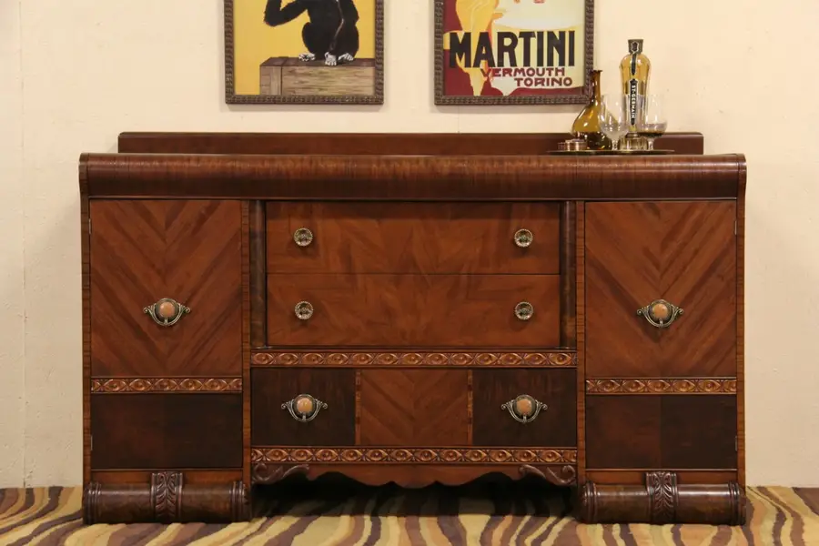 Photo of Art Deco 1935 Waterfall Sideboard, Server or Console