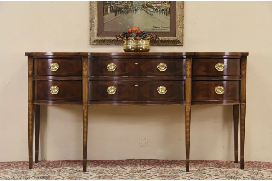 Photo of Drexel Heritage Heirlooms Collection Sideboard Server, Inlaid Marquetry