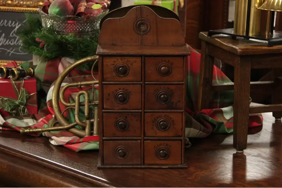 Photo of Antique Country Maple Spice Cabinet