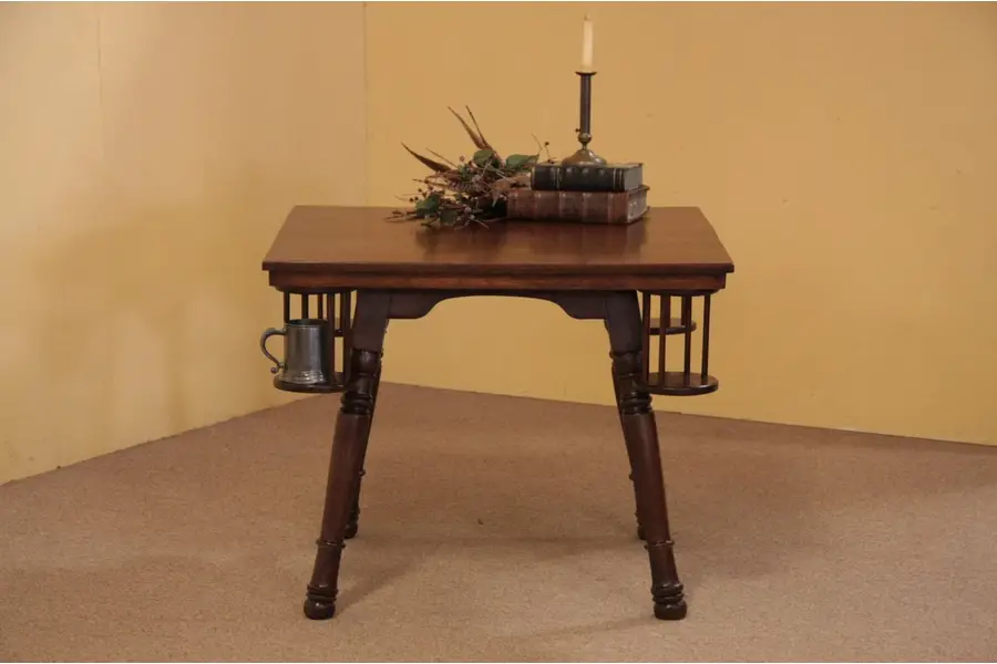 Photo of Victorian Pub or Tavern Game Table, Mug Shelves