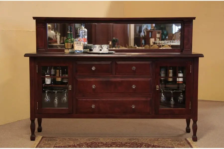 Photo of Arts & Crafts Antique Sideboard, Gallery & Mirror