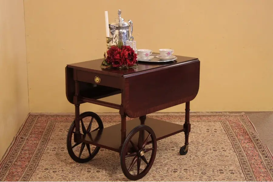 Photo of Baker Banded Mahogany Tea Cart