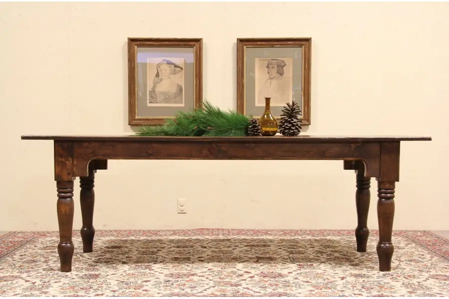 Photo of Country Pine 1860 Antique Farmhouse Dining Table