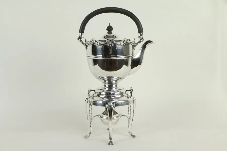 Photo of English Antique SilverplateTilting Tea Kettle Coffee Pot, Mappin & Webb