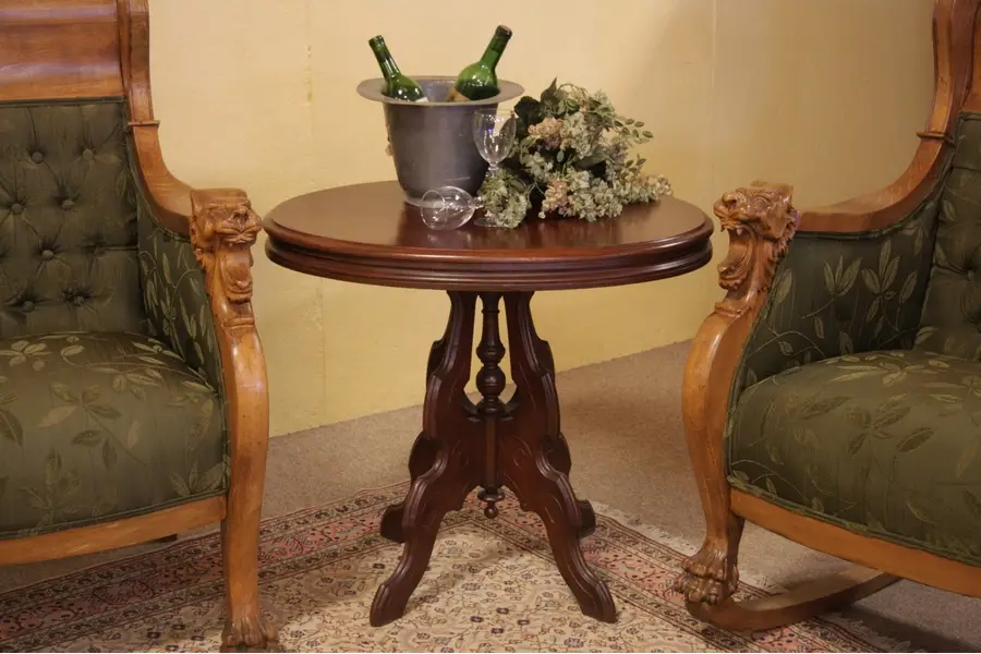 Photo of Victorian Oval Walnut Lamp Table, 1880