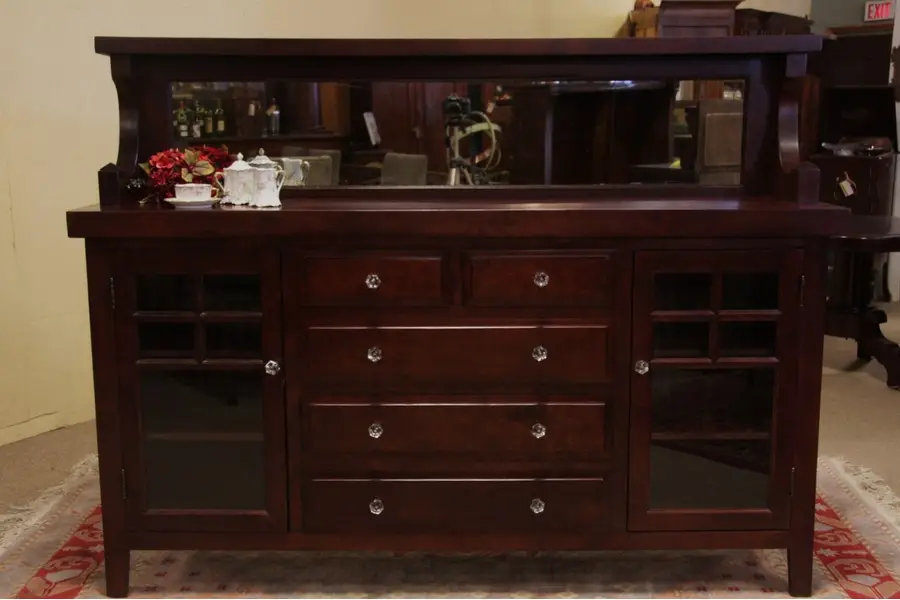 Photo of Arts & Crafts Antique Sideboard, Mirror & Gallery