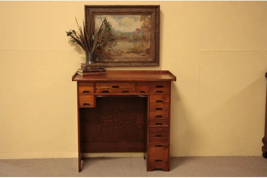 Photo of Watchmaker's Antique 1915 Workbench, 15 Drawers