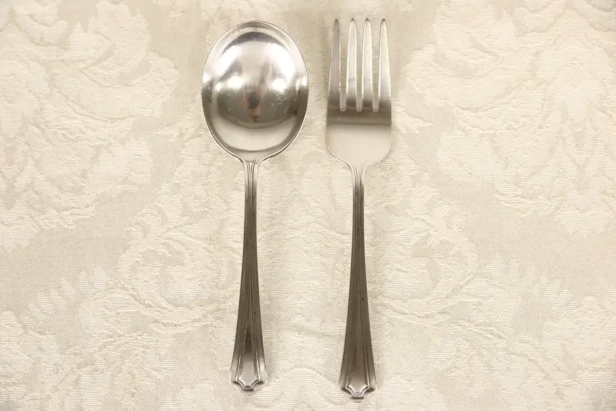 Photo of Baby or Child Sterling Silver 1910 Antique Fork & Spoon Set