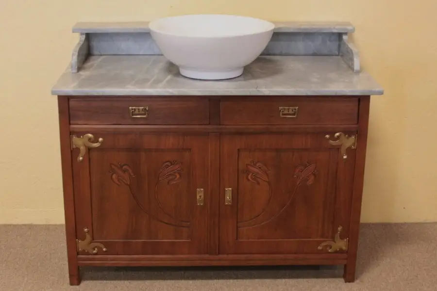 Photo of Art Nouveau Marbletop Server, Bar Vessel Sink Vanity
