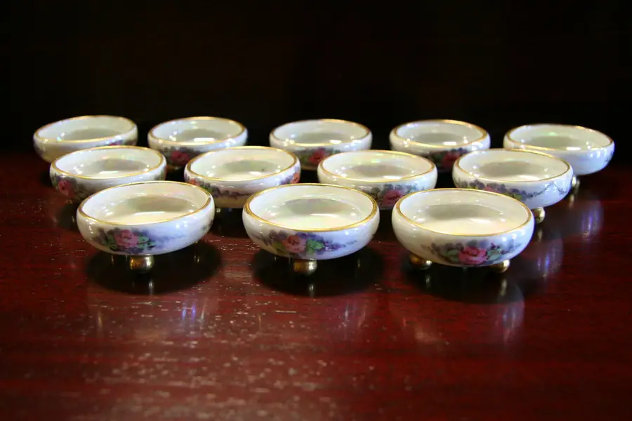 Photo of Set of 12 Czech Schlackenwerth Salt Cellars