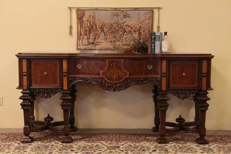 Photo of Tudor Antique Carved Sideboard Buffet