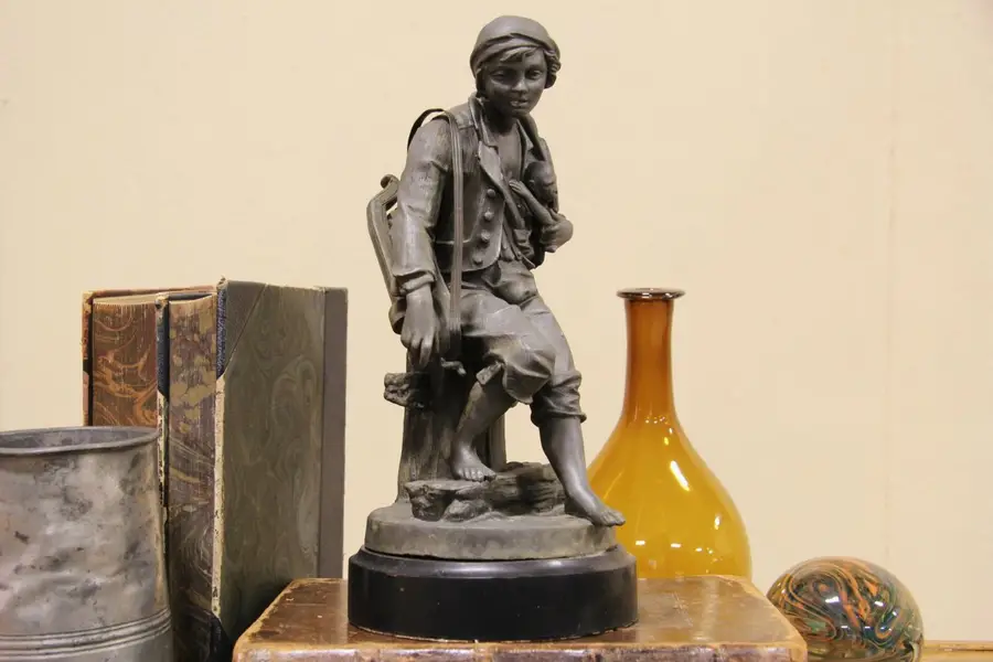 Photo of Gypsy Musician Statue or Pewter Sculpture