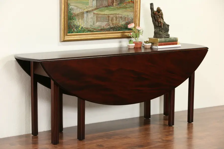 Photo of Georgian Style 1930's Mahogany Sofa, Buffet or Dining Table, Long Dropleaves