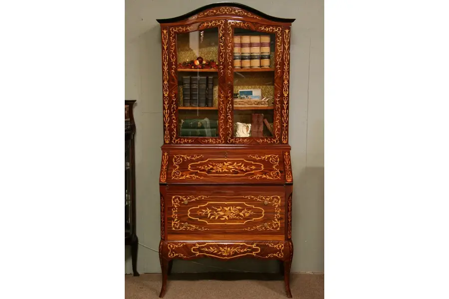 Photo of Marquetry Secretary Desk & Bookcase
