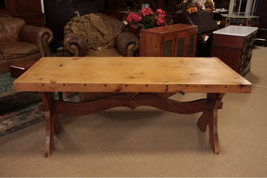 Photo of Farmhouse Primitive Country Pine 6' Harvest Table