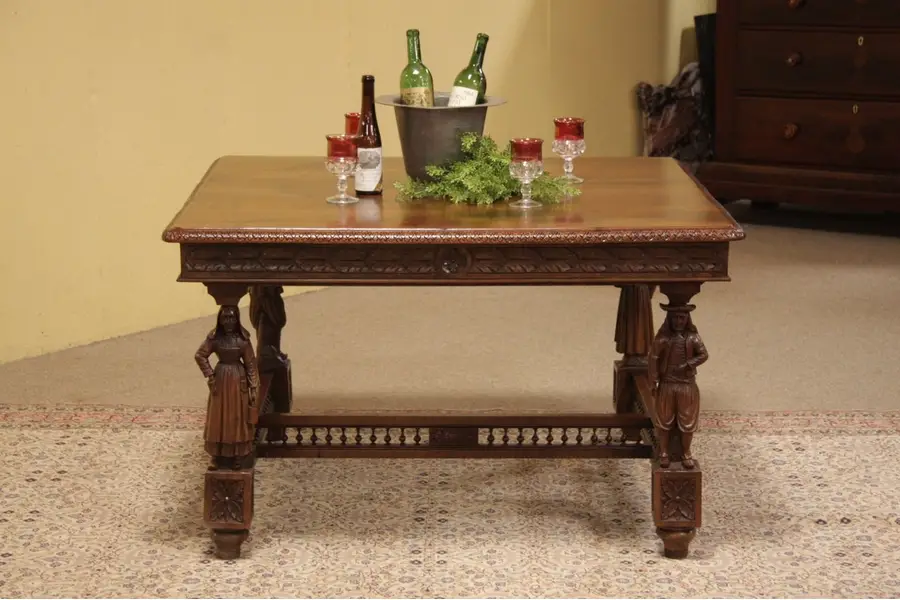 Photo of Brittany Folk Carved Country Pub Table