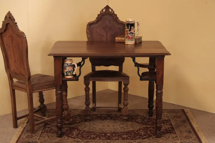 Photo of Victorian Pub or Tavern Game Table, Mug Shelves