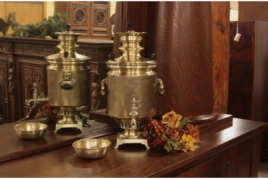 Photo of Russian Brass Antique Samovar Tea Kettle
