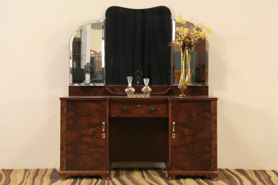Photo of Italian Art Deco 1930's Vanity, Dressing Table or Desk