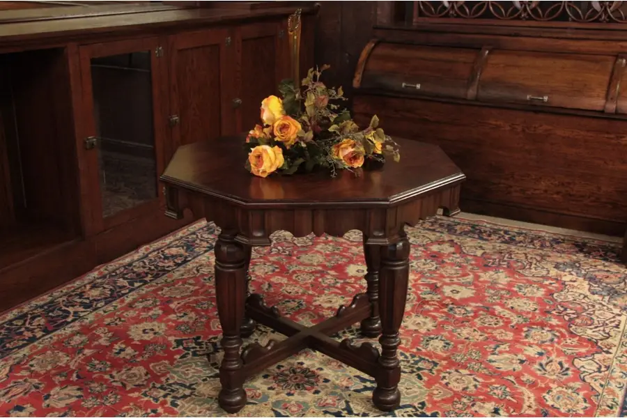 Photo of Octagonal 1925 Tudor Lamp or Occasional Table