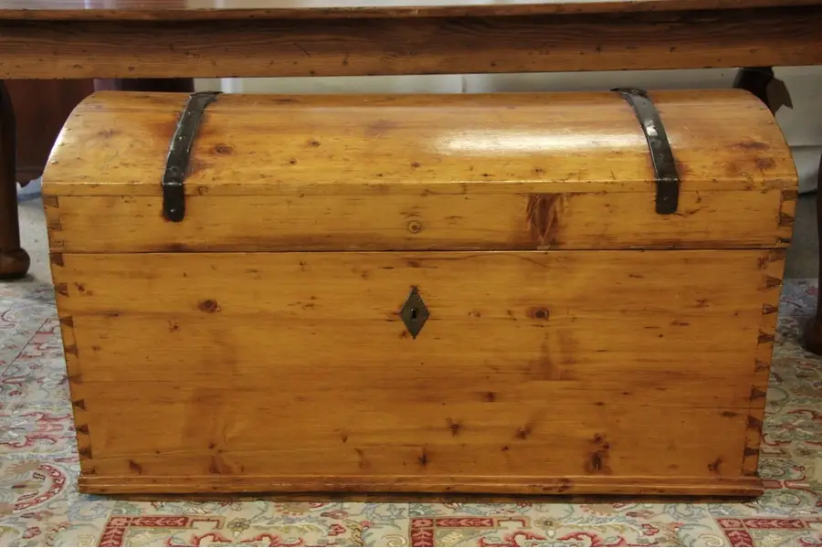 Photo of Pine Blanket Chest or Immigrant Trunk, dated 1829