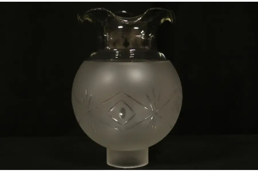 Photo of Glass 7" Vintage Cut Ball Lamp Shade, 2 3/4" Fitter